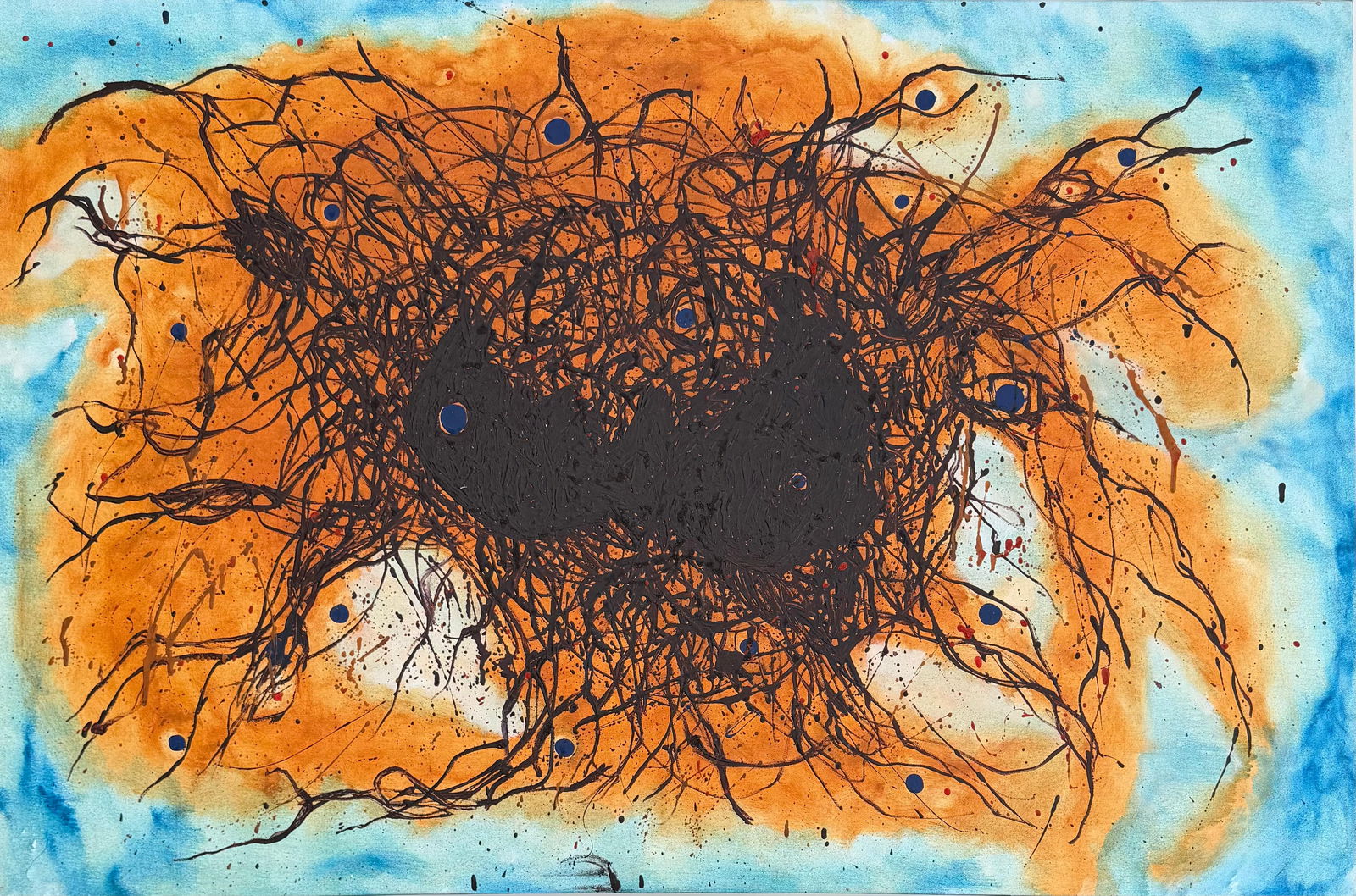 Otto Wolff European Oil on Canvas Painting In the Style of Pollock & Wolf Abstract Era (1 of 8)