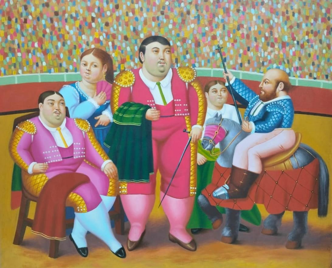 Fernando Botero (1932–2023) Colombian Oil/Canvas Painting in the Style of Botero Late 20th Century (1 of 6)