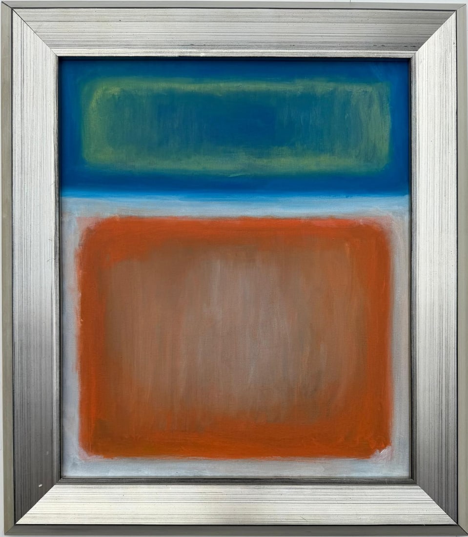 Mark Rothko Russian 1903 - 1970 Oil on Canvas painting in the style of. Pollock, Kline, Abstract Era: Title Untitled (Chromatic Field Composition) Technique Oil on canvas Measures 24 × 20 inches (61 × 50.8 cm) Year Circa 1962 Condition Good — the painting is well preserved, with stable paint layer