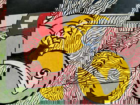 Roy Lichtenstein American 1923-1997 Oil on Canvas Painting in the Style of. Pop Art Era: Title: Still Life with Pipe Technique: Oil on Canvas Measures: 24 × 32 inches (61 × 81.3 cm) Year: 1994 Condition:m Good — the surface appears stable, with no visible tears or structural damage. M