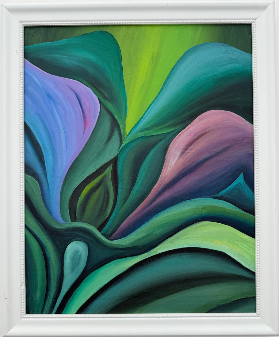 Georgia O'Keeffe American Oil On Canvas Painting in the style of. Pollock & O'Keeffe. Abstract Era (1 of 5)