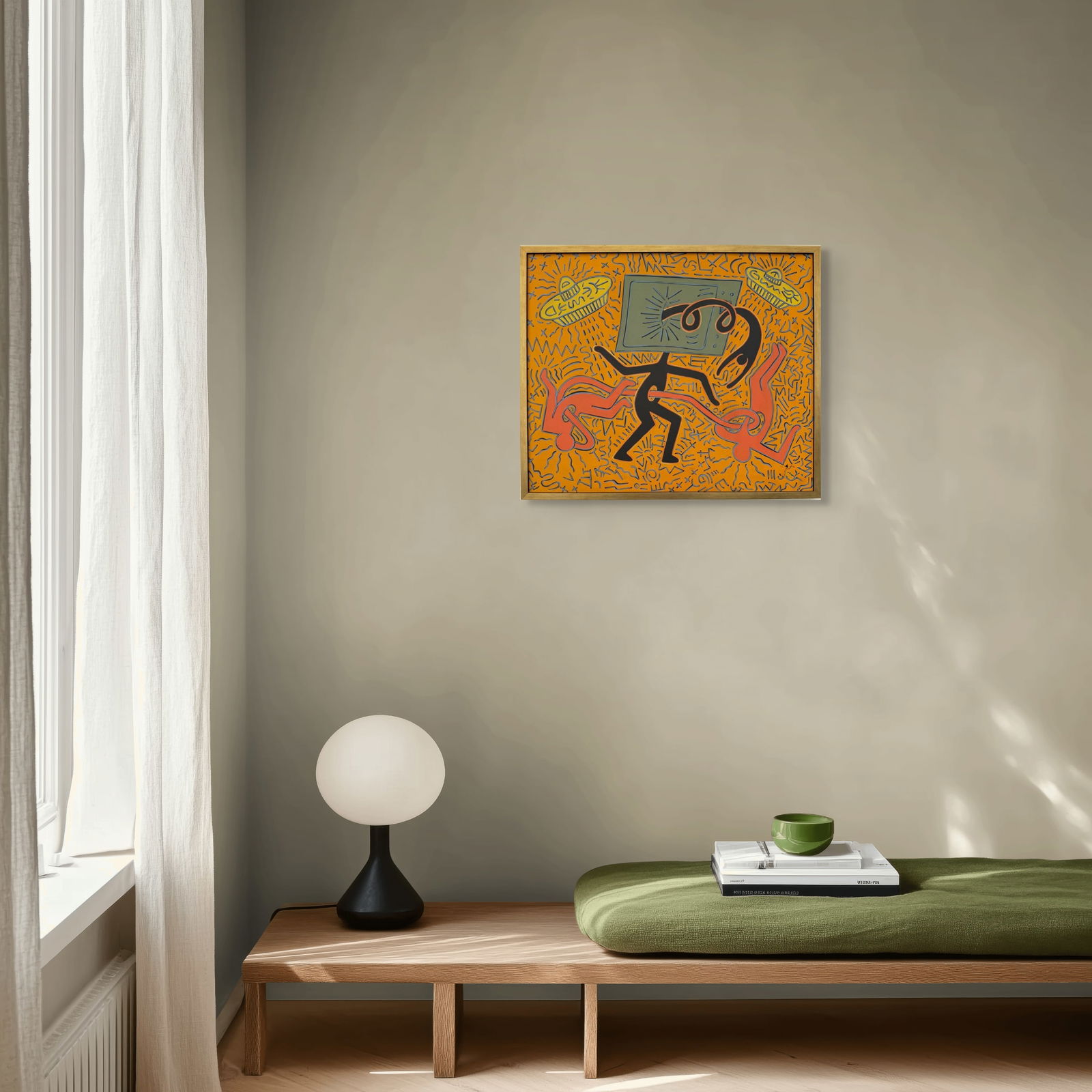 Keith Haring American 1958 - 1990 Acrylic/Masonite In The Style of. Warhol & Haring Pop Art Period. - 2