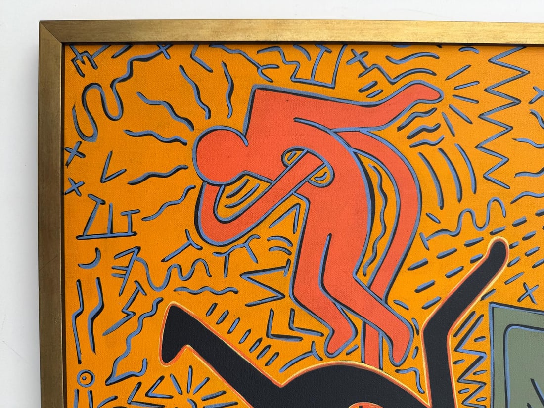 Keith Haring American 1958 - 1990 Acrylic/Masonite In The Style of. Warhol & Haring Pop Art Period. - 5