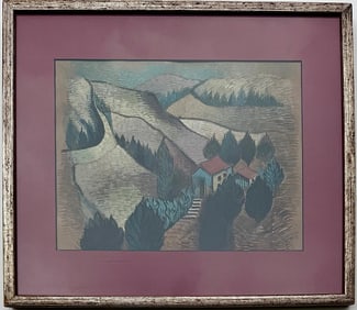 Vincent Van Gogh Dutch 1853-1890 Ink on Paper painting in the style of. Gaugin, Monet, Degas Period