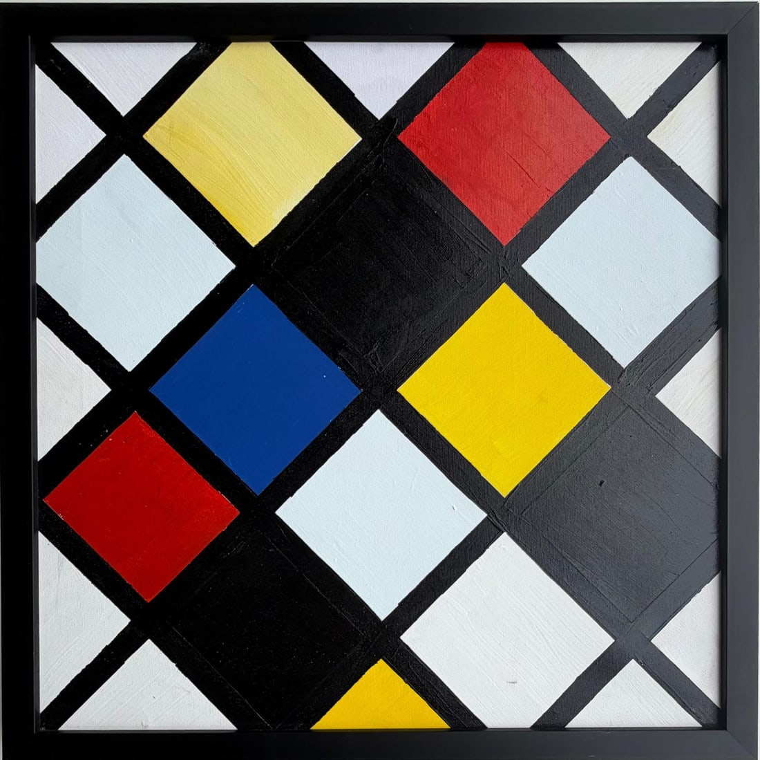 Piet Mondrian Dutch 1872- 1911 Oil on Paper Painting in the style of. Modernism and Abstraction Era (1 of 7)