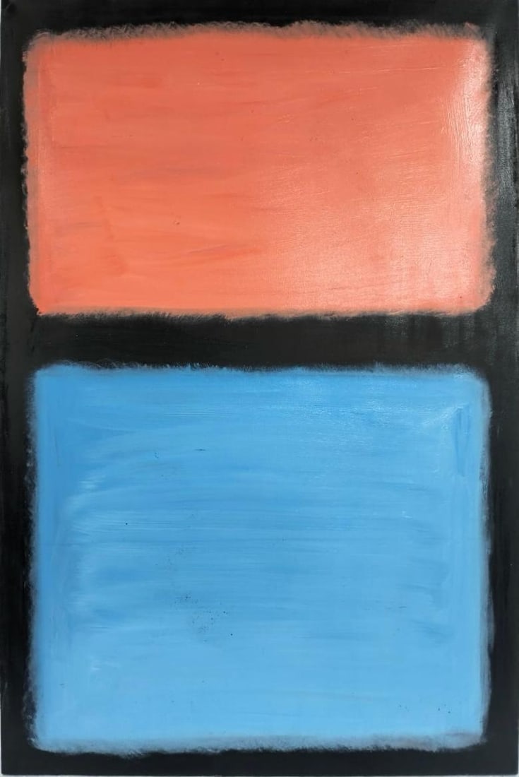 Mark Rothko Russian 1903 - 1970 Oil on Canvas painting in the style of. Pollock, Kline, Abstract Era (1 of 7)