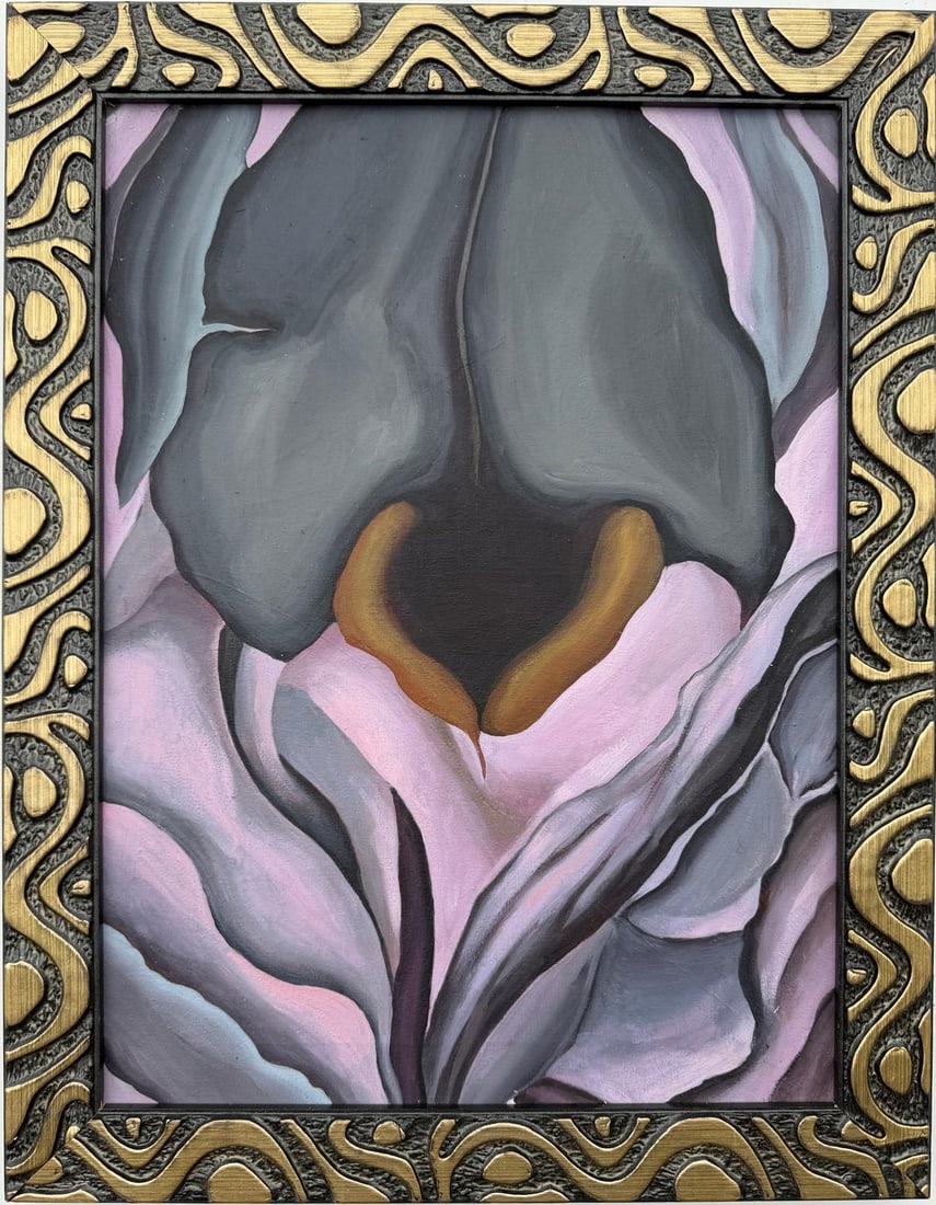 Georgia O'Keeffe American Oil On Canvas Painting in the style of. Pollock & O'Keeffe. Abstract Era (1 of 5)