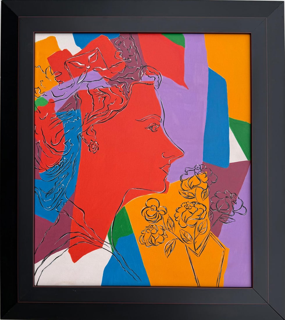 Andy Warhol 1928-1987 Acrylic on Canvas in the style of. Warhol & Haring Pop Art: Title: Pop Reverie Technique: Acrylic on canvas Measures: 20 × 18 inches (approximately 50.8 × 45.7 cm) Year: Circa late 20th century Condition:Good. The canvas appears stable and well preserved, wi