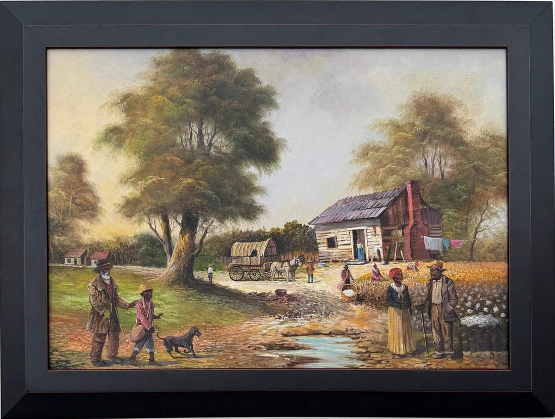 William Aiken Walker American 1830-1921 Oil /Canvas Painting in The Style of. Monet, Walker: Title: Untitled (Southern Rural Scene) Technique: Oil on Canvas Measures: 18 × 25 inches (approximately 45.7 × 63.5 cm) Year: Circa 1895 Condition:Good — the paint surface appears stable, with fin