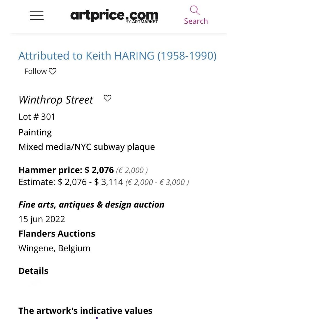 Keith Haring American 1958 - 1990 Acrylic/Masonite In The Style of. Warhol & Haring Pop Art Period. - 6