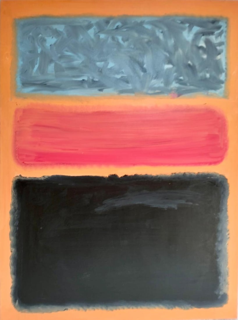 Mark Rothko Russian 1903 - 1970 Oil on Canvas painting in the style of. Pollock, Kline, Abstract Era (1 of 7)
