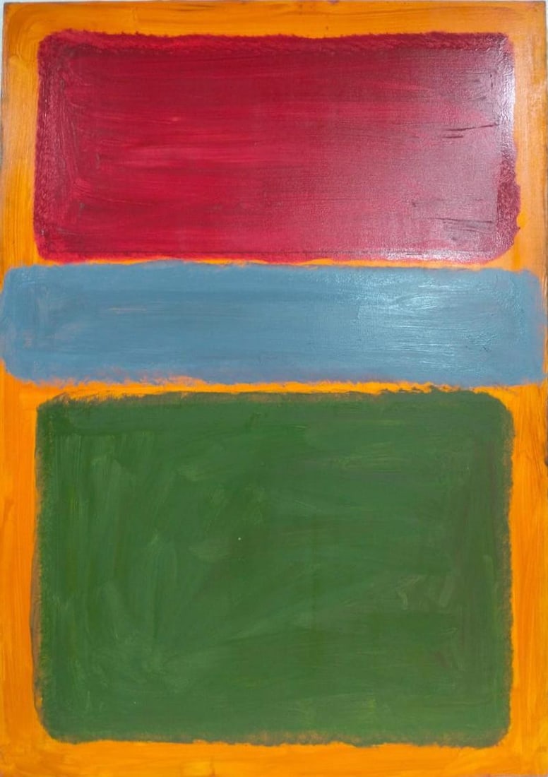 Mark Rothko Russian 1903 - 1970 Oil on Canvas painting in the style of. Pollock, Kline, Abstract Era (1 of 7)