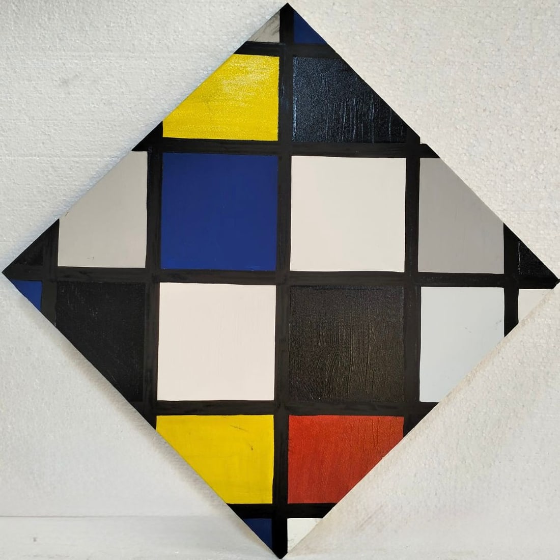 Piet Mondrian Dutch 1872- 1911 Oil on Paper Painting in the style of. Modernism and Abstraction Era: Title:Composition No. 5 Technique:Oil on canvas Measures:19 × 19 inches(48.3 × 48.3 cm) Year:1929 Condition:Good overall condition. The canvas presents a stable pictorial surface with clean, well-de