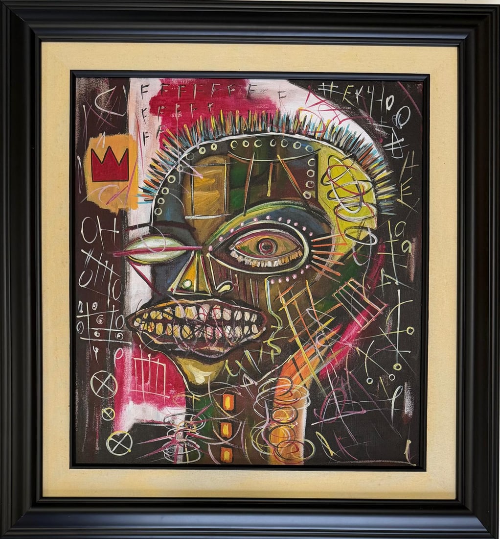 Jean Michel Basquiat 1960-1988 Acrylic/Canvas In The Style of. Haring,Warhol,Basquiat Era. (1 of 6)