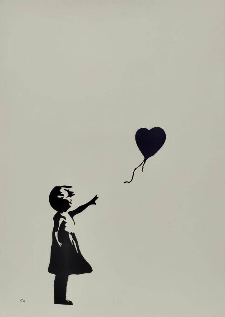Banksy Limited Edition Print (AP52/600), “Girl With Balloon" In the Style of. Banksy & Basquiat (1 of 7)