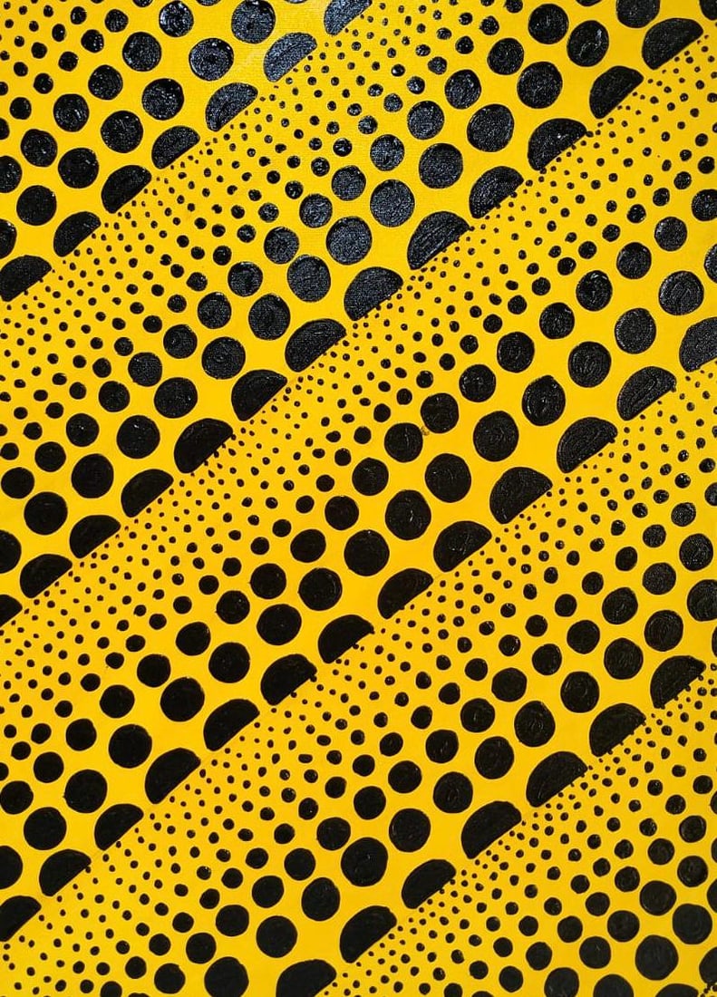 Yayoi kusama (B.1929) Pumpkin Acrylic on canvas Japanese In the Style of. Pop Art Era: Title: Dots Technique:Acrylic on canvas Measures:27 × 19 inches(68.6 × 48.3 cm) Year:2001 Condition:Very good condition. The acrylic paint layer is well preserved, with strong chromatic intensity an