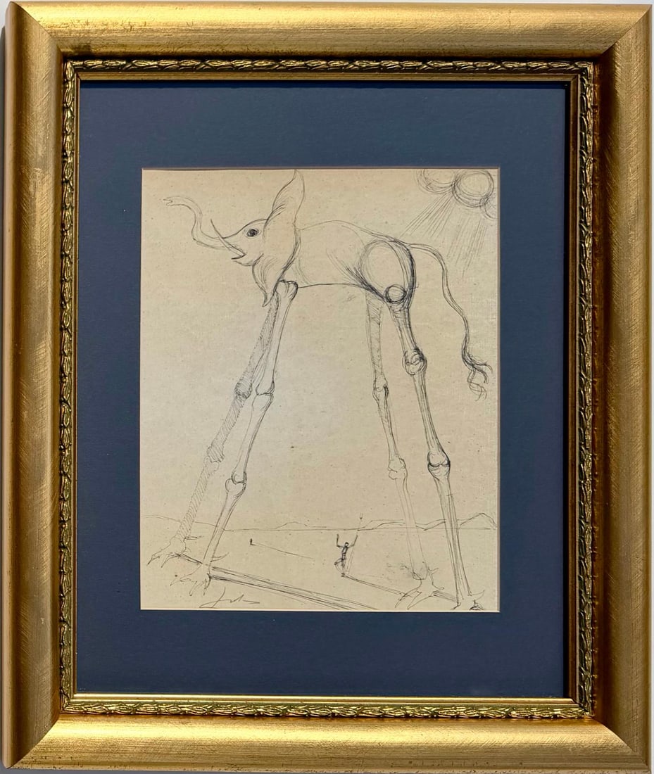 Salvador Dali Spanish 1904 - 1989 Pencil on Paper Painting in the style of. Picasso & Dali: Title:Untitled Technique:Pencil on paper Measures:10 × 8 inches(25.4 × 20.3 cm) Year:Undated Condition:The drawing is in good overall condition. The paper is stable with even tonality throughout. Pe
