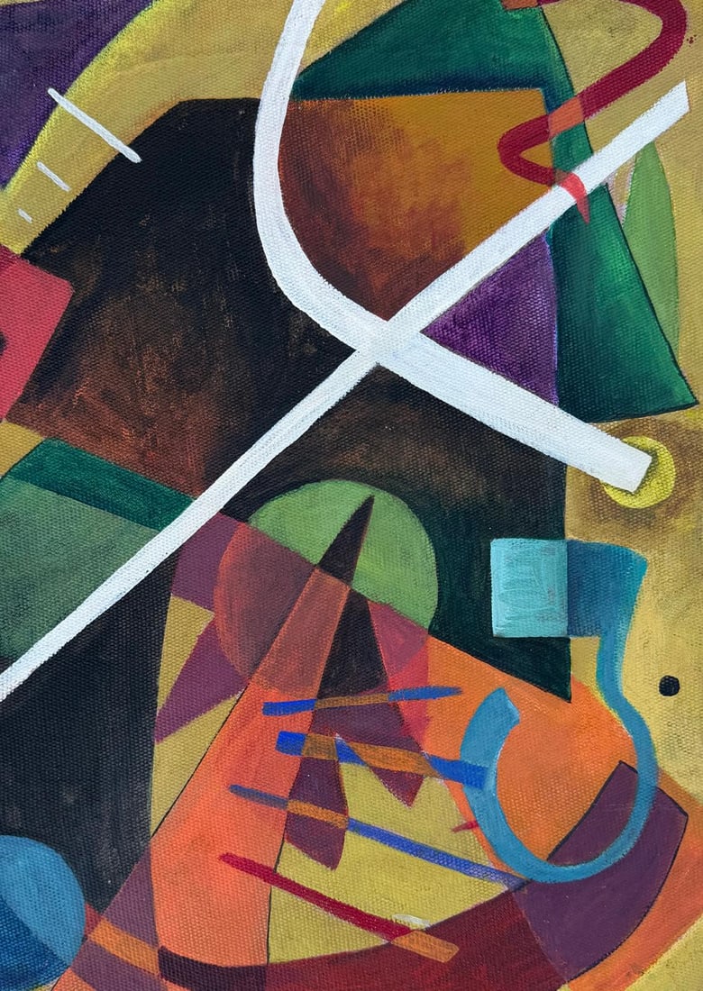 Wassily Kandinsky 1866 - 1944 Oil on Canvas Painting in the style of. Mondrian, Picasso Era (1 of 7)