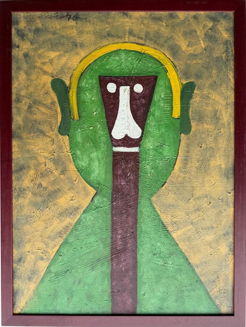 Rufino Tamayo Mexican 1899-1991 Oil on Canvas Painting in the Style of Diego Rivera, Abstract Era (1 of 7)