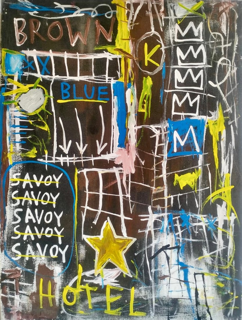Jean Michel Basquiat 1960-1988 Acrylic/Canvas In The Style of. Haring,Warhol,Basquiat Era. (1 of 4)