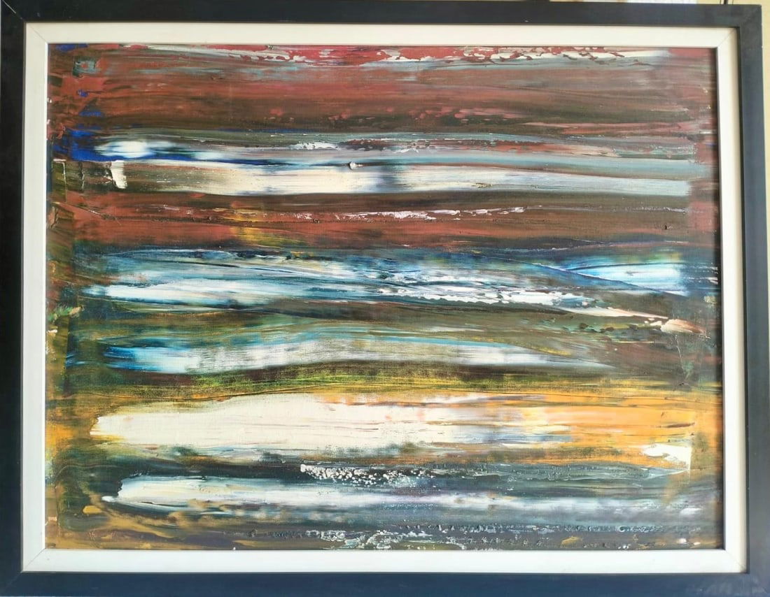 Gerhard Richter German (b. 1932) Oil on Canvas Painting in the style of.Ritcher & Pollock Abstract (1 of 5)