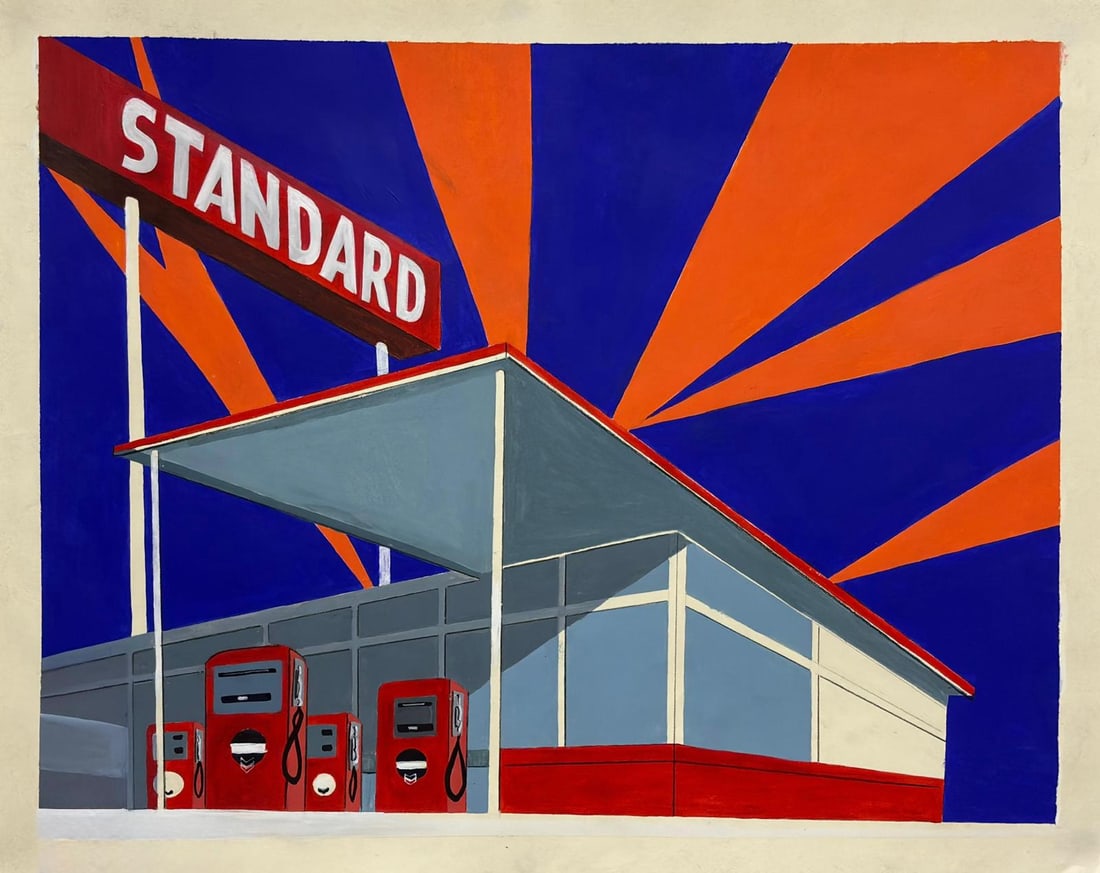 Edward Ruscha American Gouache on Paper in the Style of. Modern and Contemporary Art. (1 of 5)