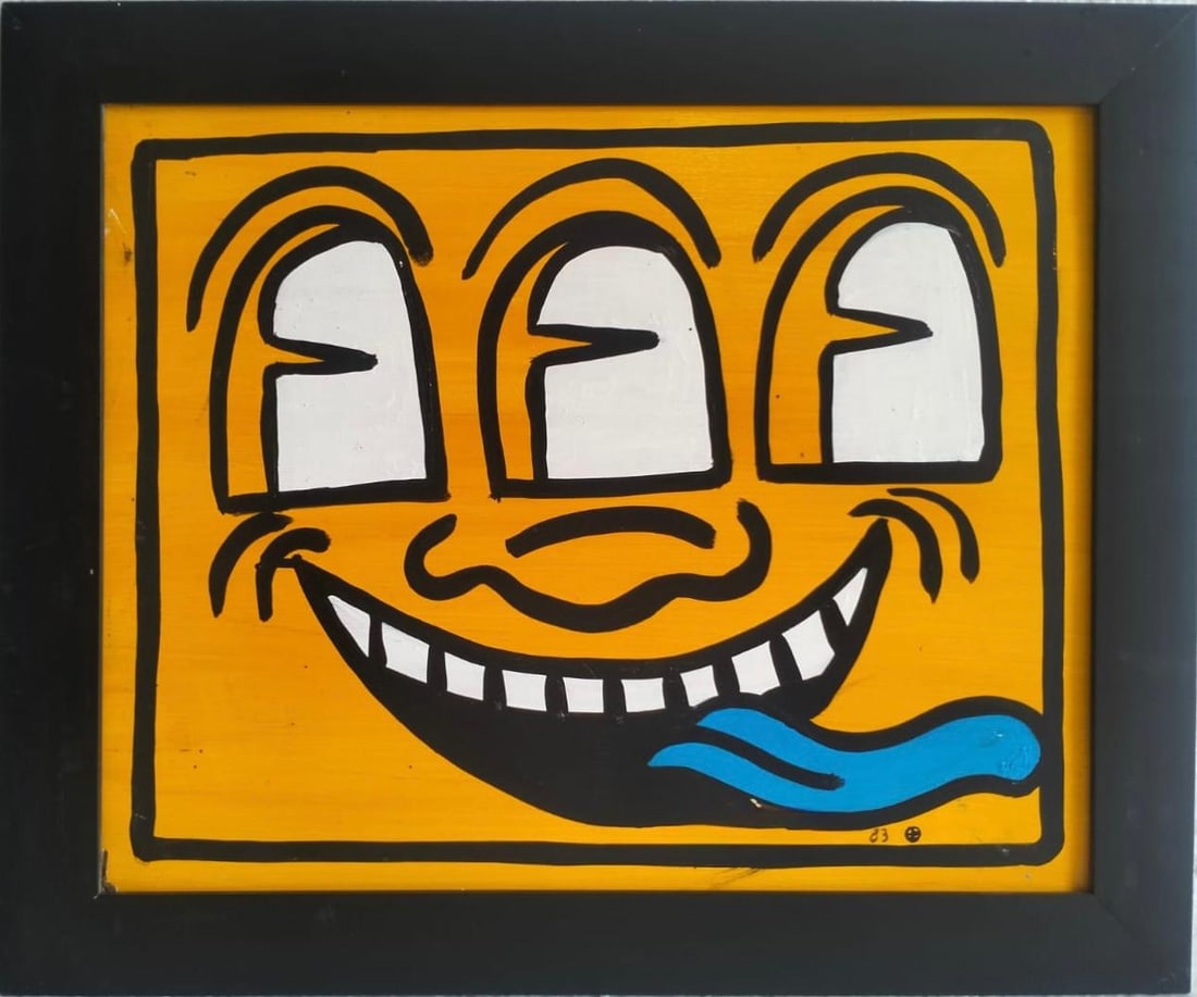 Keith Haring American 1958 - 1990 Acrylic/Masonite In The Style of. Warhol & Haring Pop Art Period. (1 of 6)