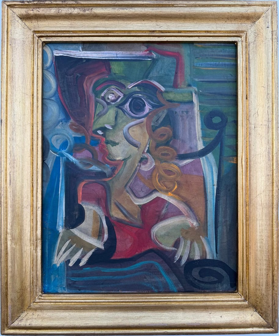 Pablo Picasso Spanish 1881-1973 Oil on Canvas Painting in the Style of Picasso. Magritte & Chagall (1 of 6)