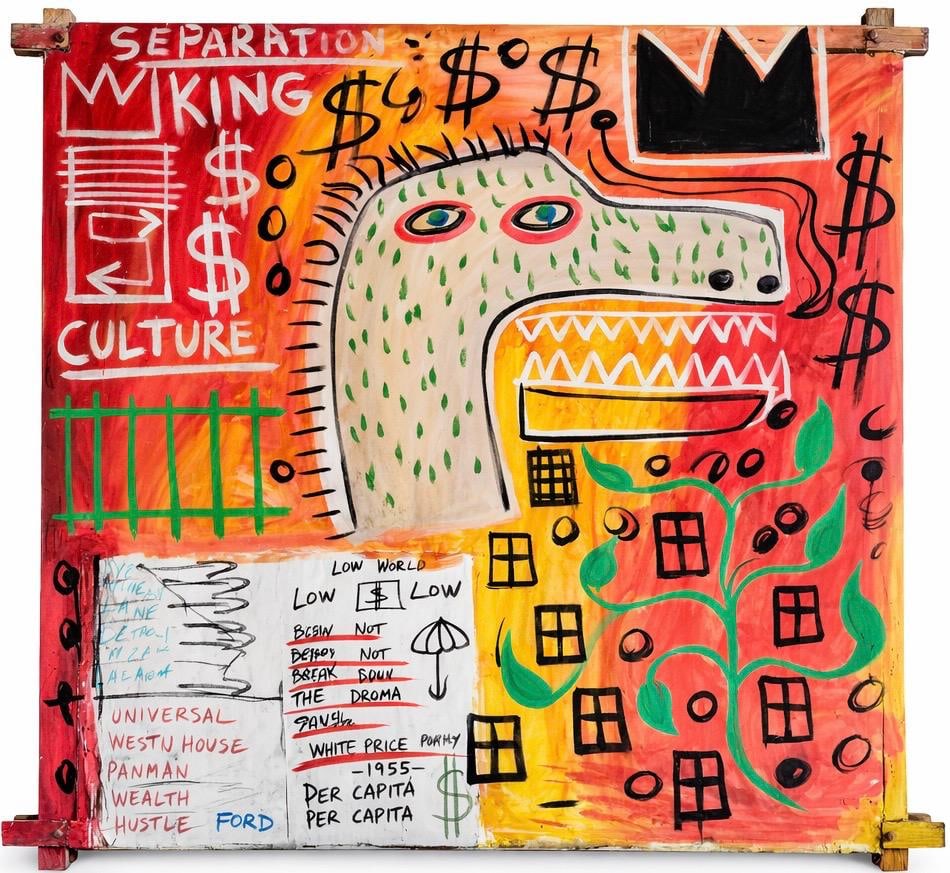 Jean Michel Basquiat 1960-1988 Mixed Media/Canvas In The Style of. Haring,Warhol,Basquiat Era. (1 of 4)