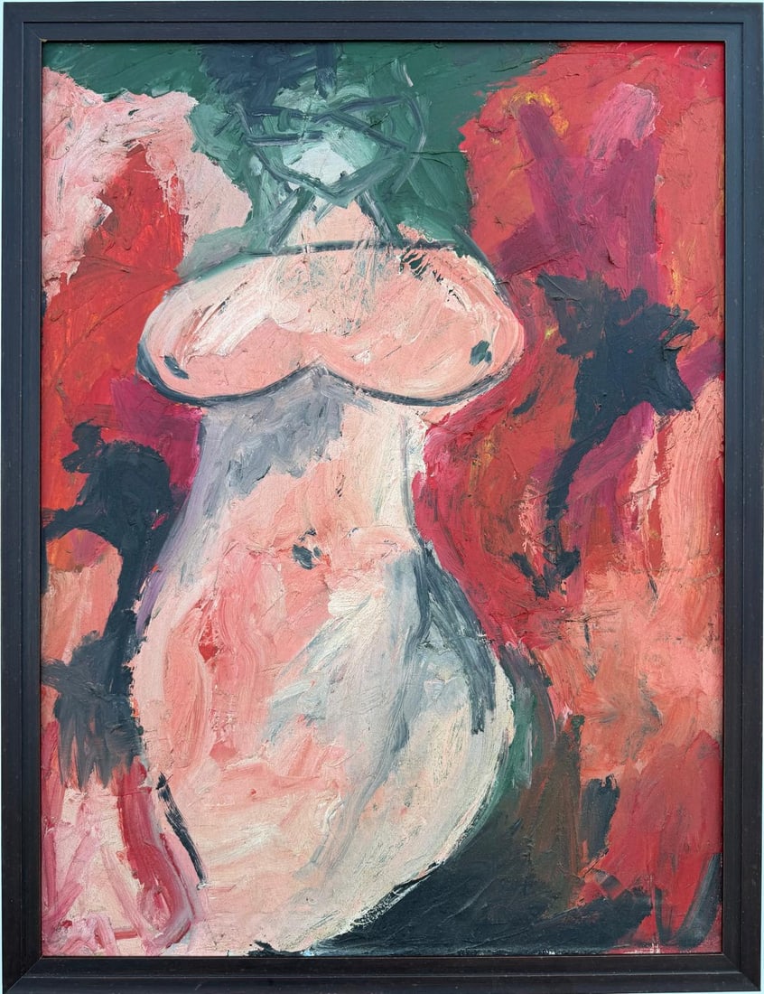 Willem de Kooning (1904–1997) American Oil/Canvas Painting in the Style of de Kooning & Kline: Title: Untitled Year: Undated Technique: Oil on canvas Measures: 31 × 23 inches Provenance:From a private collection. The work has remained in personal ownership and was held as part of an intimate g