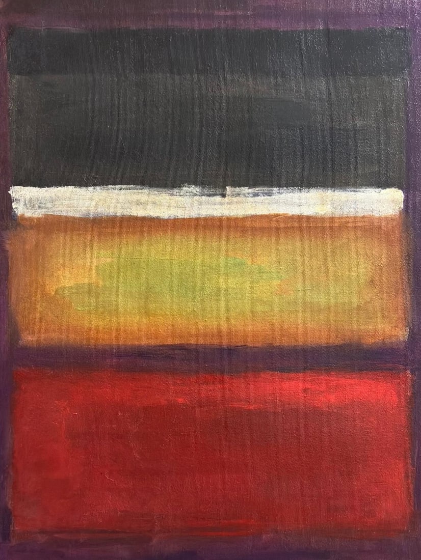 Mark Rothko American 1903 - 1970 Oil on Canvas painting in the style of. Pollock, Kline, Abstract (1 of 5)
