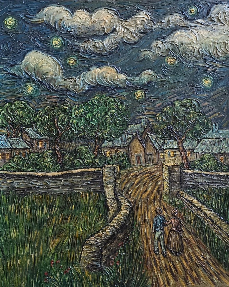 Vincent Van Gogh Dutch 1853-1890 Oil on Canvas painting in the style of. Gaugin, Monet, Degas Period (1 of 6)