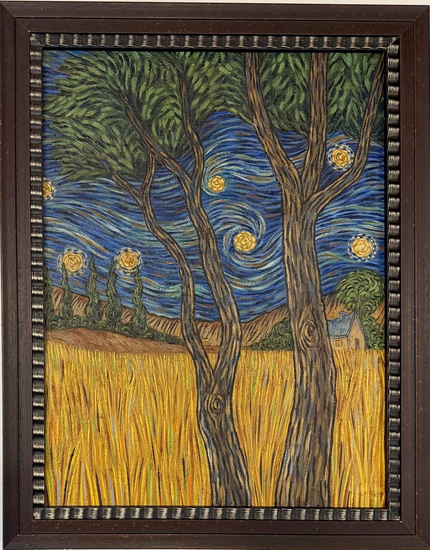 Vincent Van Gogh Dutch 1853-1890 Oil on Canvas painting in the style of. Gaugin, Monet, Degas Period (1 of 4)