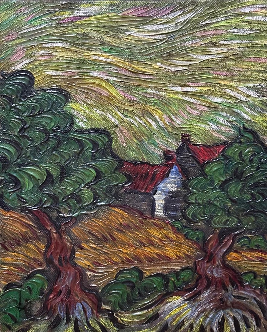 Vincent Van Gogh Dutch 1853-1890 Oil on Canvas painting in the style of. Gaugin, Monet, Degas Period (1 of 4)