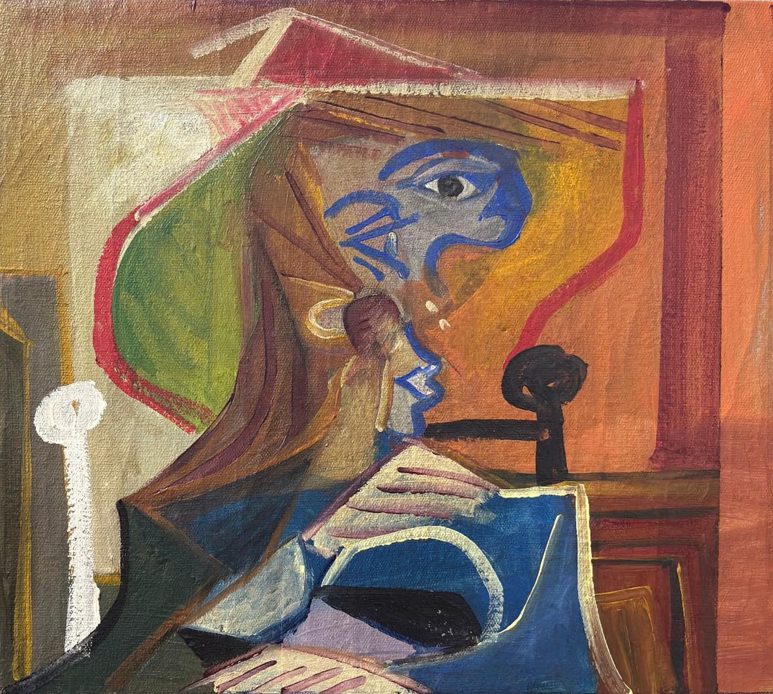 Pablo Picasso Spanish 1881-1973 Oil on Canvas Painting in the Style of Picasso. Magritte & Chagall (1 of 6)