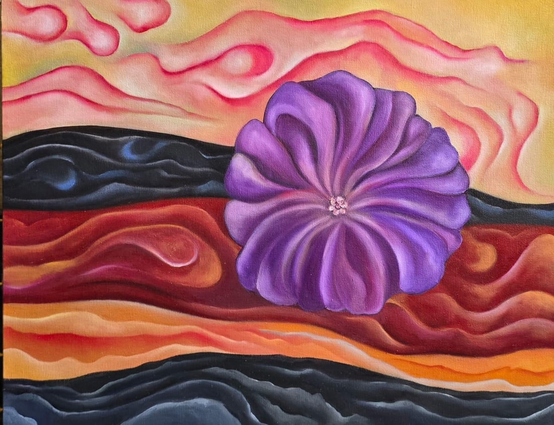 Georgia O'Keeffe American Oil On Canvas Painting in the style of. Pollock & O'Keeffe. Abstract Era (1 of 6)