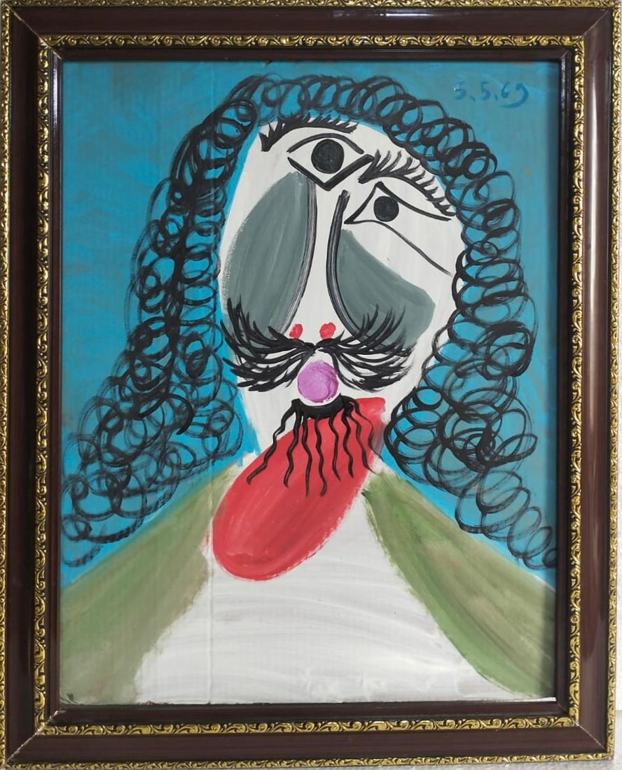 Pablo Picasso Spanish 1881-1973 Oil on Card Board g in the Style of Picasso. Magritte & Chagall Era (1 of 7)