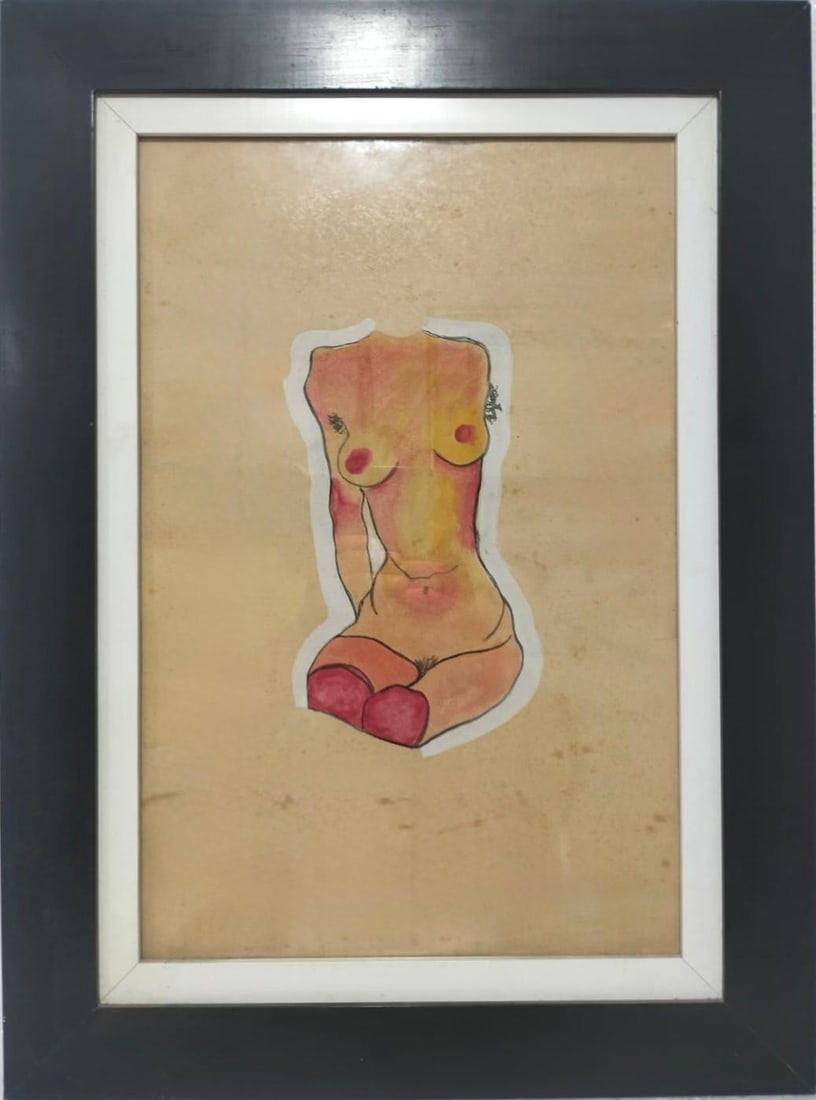 Egon Schiele German 1890-1918 Watercolor on Paper In the Style of. Klee, Mondrian & Schiele Era: Title:Untitled Technique:Watercolor on paper Measures:18 × 12 inches(45.7 × 30.5 cm) Year:Circa 1912 Condition:Good overall condition. The work presents a stable paper support with light, even age-r