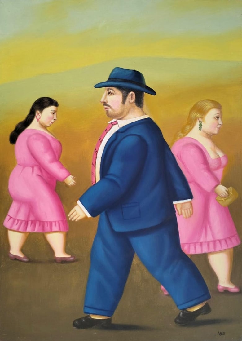 Fernando Botero (1932–2023) Colombian Oil/Canvas Painting in the Style of Botero Late 20th Century (1 of 5)