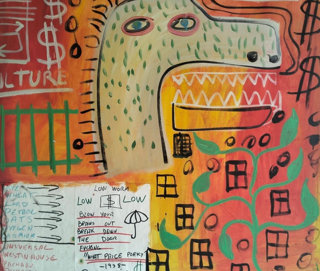 Jean Michel Basquiat 1960-1988 Mixed Media/Canvas In The Style of. Haring,Warhol,Basquiat Era. (1 of 4)