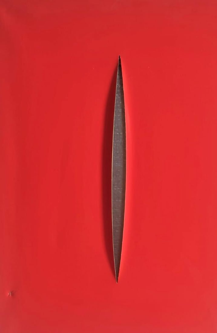 Lucio Fontana Argentine 1899-1968 Oil on Canvas In the Style Of. Fontana & Rothko Era. (1 of 5)