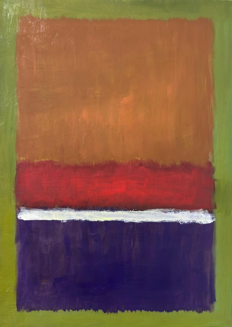Mark Rothko American 1903 - 1970 Oil on Canvas painting in the style of. Pollock, Kline, Abstract: Title: Untitled (Color Field Composition) Technique: Oil on canvas Measures: 27 × 20 inches (68.6 × 50.8 cm) Year: Circa 1903–1970 Condition: The painting is in good overall condition. The surface