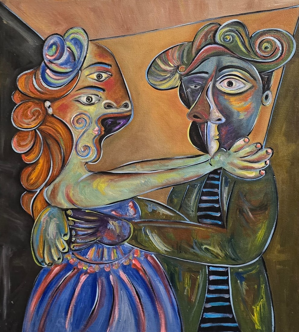 Pablo Picasso Spanish 1881-1973 Oil on Canvas Painting in the Style of Picasso. Magritte & Chagall (1 of 6)