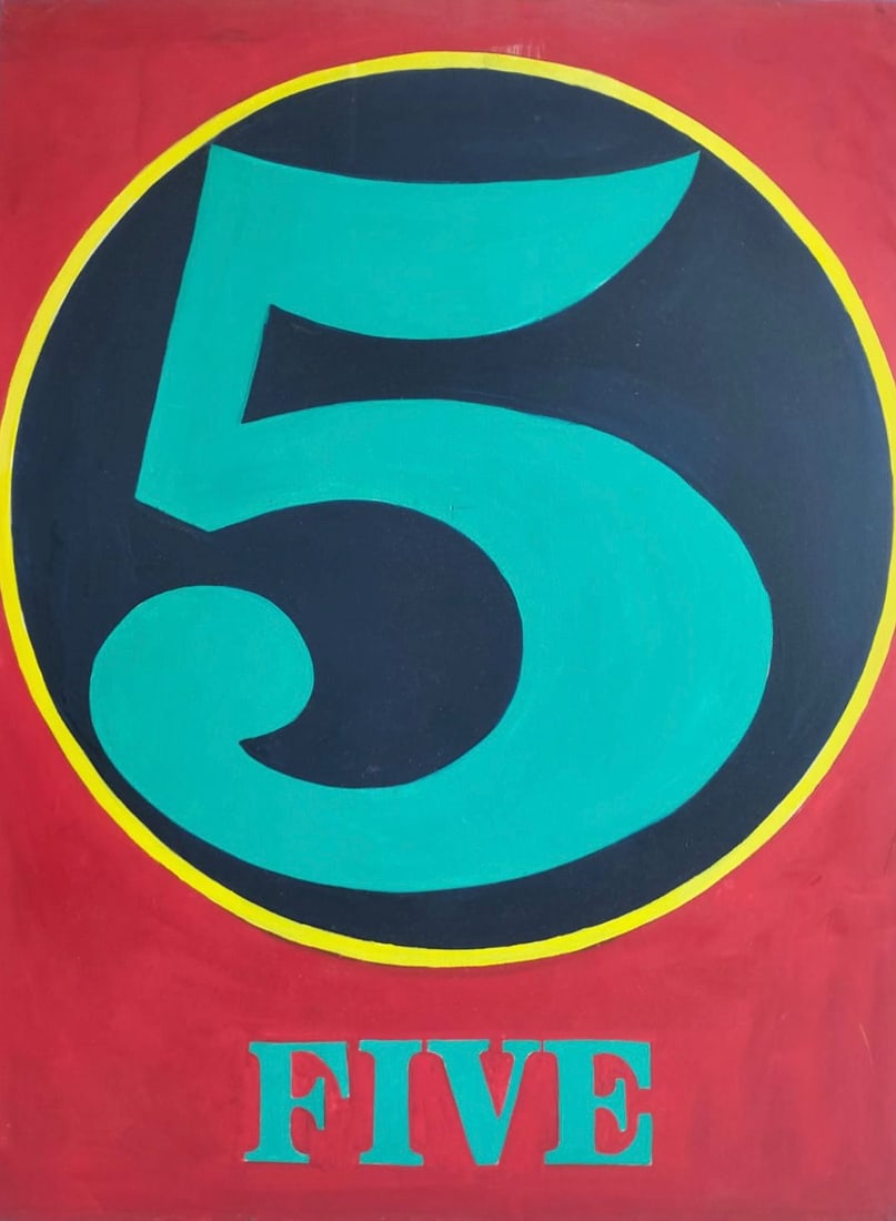Robert Indiana (1928-2018) American Oil on Canvas in the Style of. Indiana and Pollock Abstraction (1 of 5)