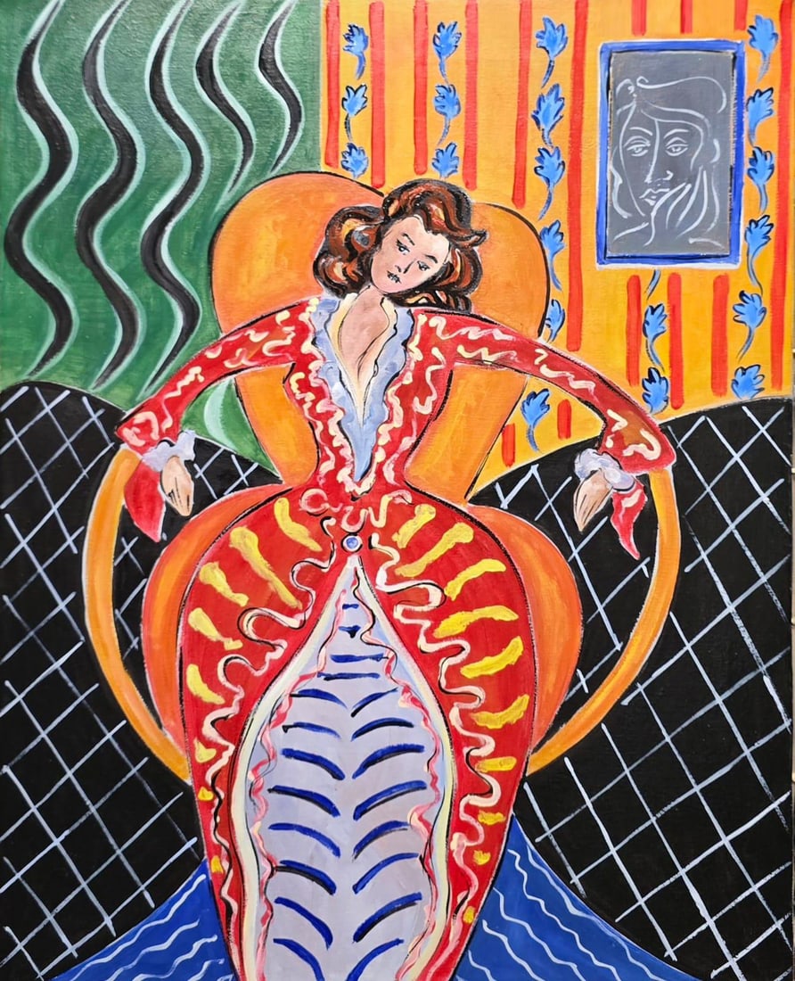 Henri Matisse French 1869 - 1954 Oil on Canvas painting in the style of. Picasso, Braque, Marquet: Title: Untitled Technique: Oil on canvas Measures: 20 × 16 inches (50.8 × 40.6 cm) Year: Circa mid–20th century Condition: The painting is in good overall condition. The surface shows stable pigme