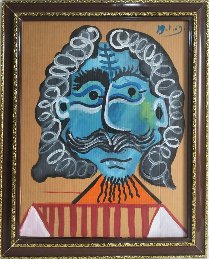 Pablo Picasso Spanish 1881-1973 Oil on Card Board g in the Style of Picasso. Magritte & Chagall Era (1 of 8)