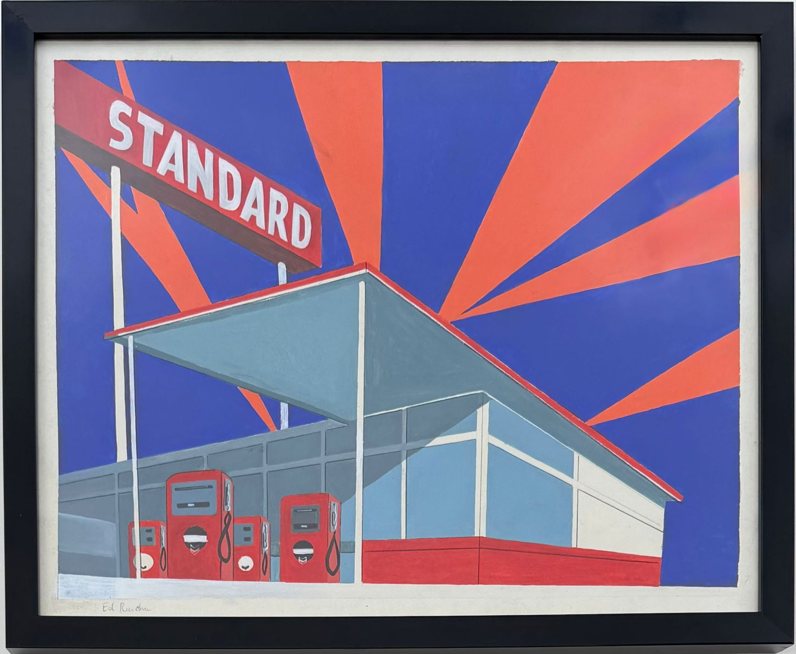 Ed Ruscha (B.1937) Watercolor on Paper In the Style of. Ruscha, Pollock and Kline Abstract Era. (1 of 6)