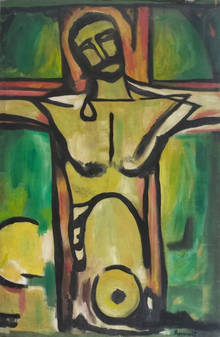 Georges Rouault (French 1871-1958) Oil on Canvas in the Style of. Expressionist Art. (1 of 7)