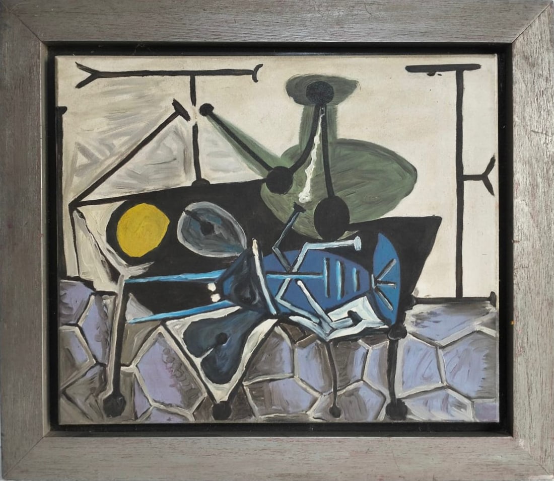 Pablo Picasso Spanish 1881-1973 Oil on Canvas Painting in the Style of Picasso. Magritte & Chagall (1 of 7)