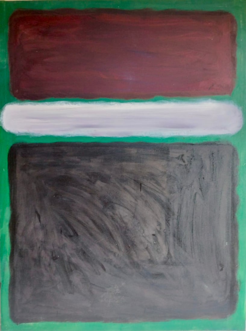 Mark Rothko American 1903 - 1970 Oil on Canvas painting in the style of. Pollock, Kline, Abstract (1 of 8)